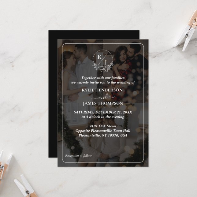 Invitación Diseñar su propio Boda de 3 Collages de fotos (Anverso/Reverso In Situ)