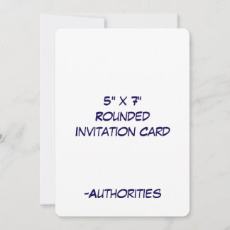 Invitación Diseñe su propio redondeado de 5" x 7"