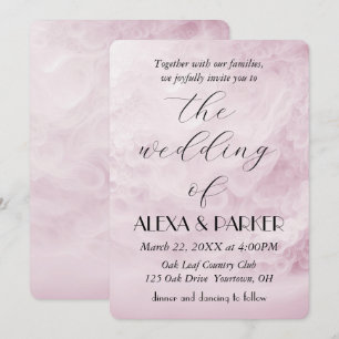 Invitación Diseño abstracto de boda con toque rosado