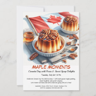Invitación Diseño acuarela de tarta de maple y pacana Día d