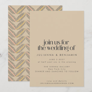 Invitación Diseño Art Deco Antiguo Elegante Arena Negro Boda