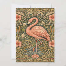 diseño art nouveau de flamenco rosa vintage