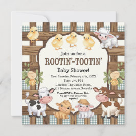 Invitación Diseño Baby Shower con temática de granja - Animal