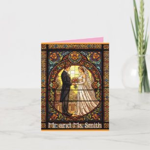 Invitación Diseño boda en vidrio tradicional manchado