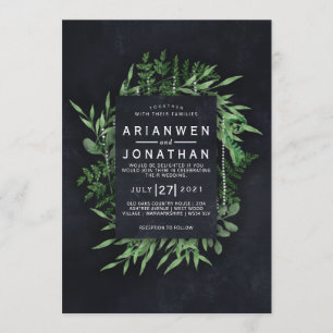 Invitación Diseño botánico gótico oscuro