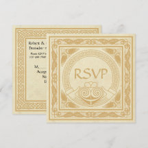 Diseño Celta con RSVP de Boda Claddagh
