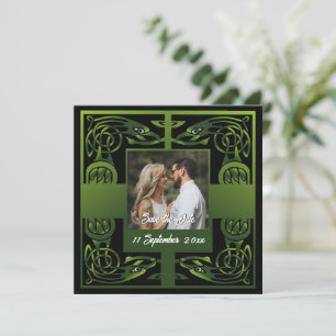 Invitación Diseño celta irlandés verde tradicional