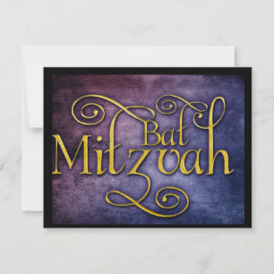 Invitación Diseño colorido de Bat Mitzvah