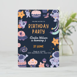 Invitación Diseño Colorido de Fiesta de Cumpleaños para Niños