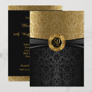 Invitación Diseño Damask de 50 Aniversario