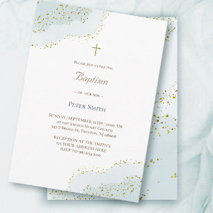 Invitación diseño de acuarela de bautizo