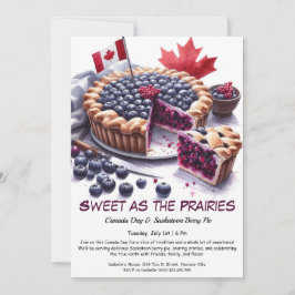 Invitación Diseño de Acuarela de Tarta de Bayas de Saskatoon
