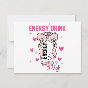 Invitación Diseño de Amante de Bebida Energética Girly Funny