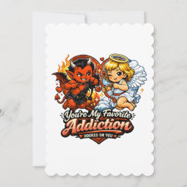 Invitación Diseño de amor del día de San Valentín de diablo y