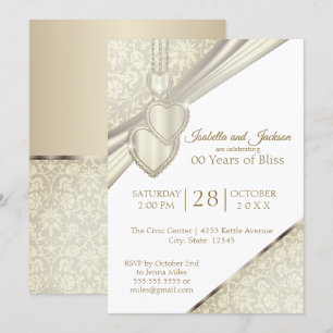 Invitación Diseño de aniversario 00th Vintage Cream