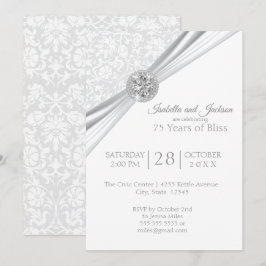 Invitación Diseño de aniversario de diamante del 75 / 60 Eleg
