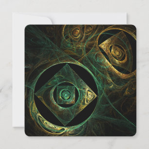 Invitación Diseño de Arte Fractal Abstracto de Vibraciones Má