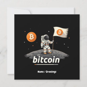 Invitación Diseño de Astronauta Bitcoin Crypto Moon BTC