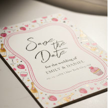 Diseño de Aviso de Boda Caprichoso Rosa