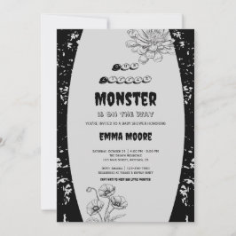 Invitación Diseño de Baby Shower de Monstruito Gótico