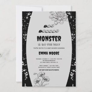 Invitación Diseño de Baby Shower de Monstruito Gótico