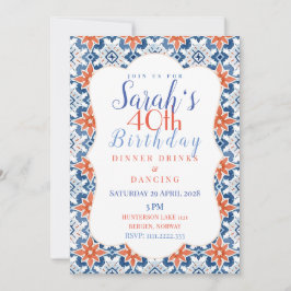 Invitación Diseño de Baldosa Detallado y Bonito