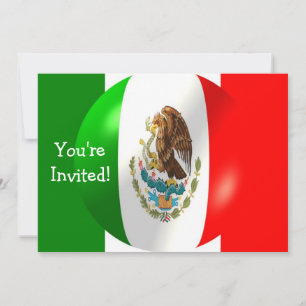 Invitación Diseño de bandera mexicana en cualquier ocasión