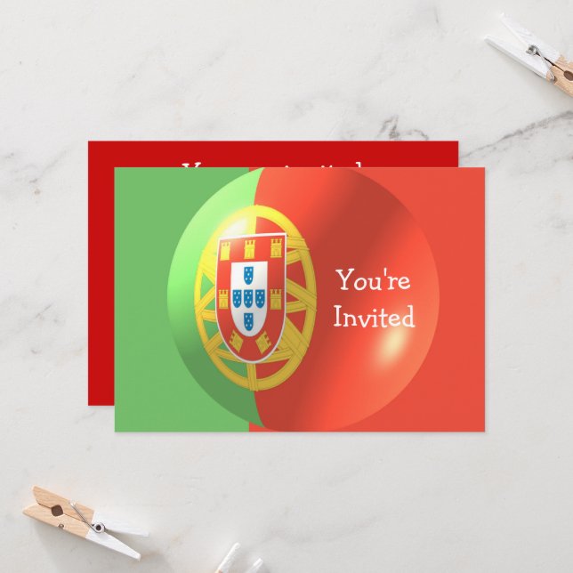 Invitación Diseño de bandera portuguesa en cualquier ocasión (Anverso/Reverso In Situ)
