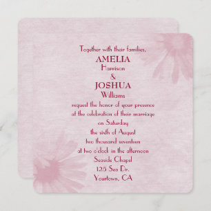 Invitación diseño de boda de margarita rosa