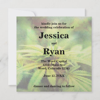 Invitación Diseño de Boda de Marihuana No Tradicional de Moda