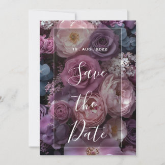Invitación diseño de boda floral borgoña con vino rico