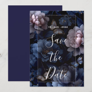 Invitación diseño de boda floral borgoña con vino rico