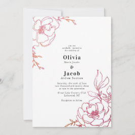 Invitación Diseño de Boda floral de flores
