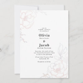 Invitación Diseño de Boda floral de Rubor Blossoms