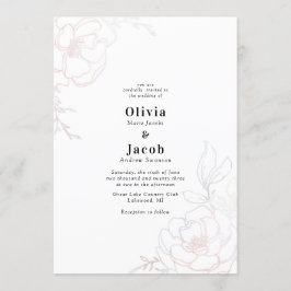 Invitación Diseño de Boda floral de Rubor Blossoms
