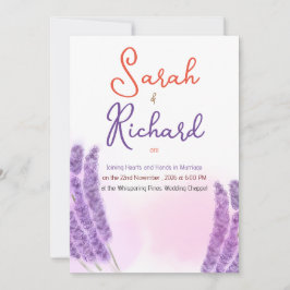 Invitación Diseño de boda floral elegante de lavanda