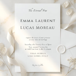 Invitación Diseño de boda minimalista moderno de lujo en negr
