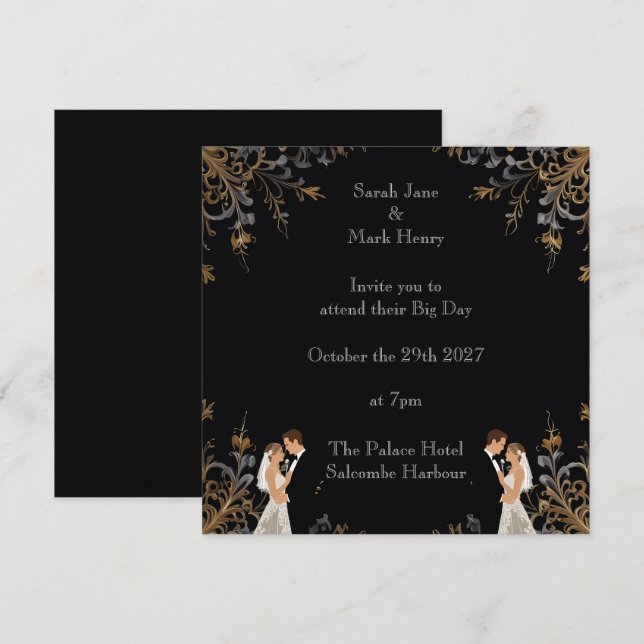 Invitación Diseño de boda que puedes personalizar (Anverso / Reverso)