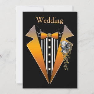 Invitación Diseño de boda Tuxedo- Steampunk