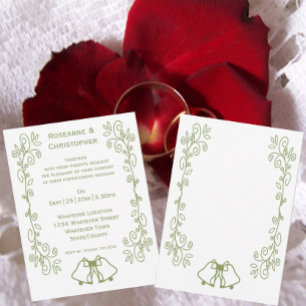 Invitación Diseño de bodas con campanas y scrollwork de salvi