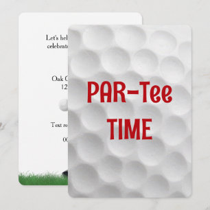 Invitación Diseño de bolas de golf blancas con hoyuelos para