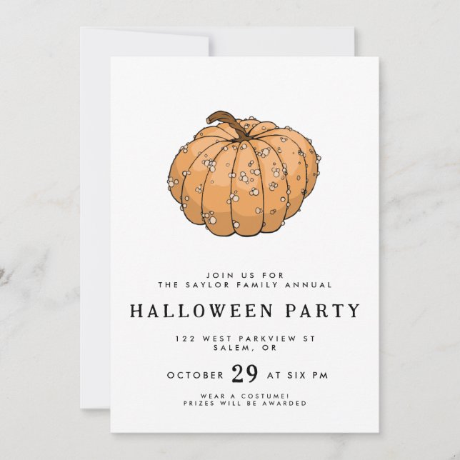 Invitación Diseño de calabaza de nucklehead (Anverso)