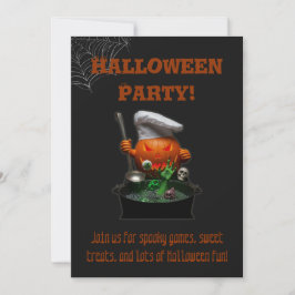 Invitación Diseño de calabaza espeluznante y lindo para Hallo