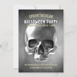 Invitación Diseño de calavera. Blanco y negro