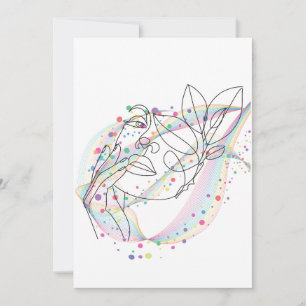 Invitación Diseño de cara de dibujo lineal simple diseño artí