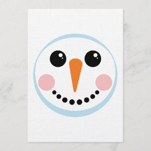 Invitación Diseño de cara de muñeco de nieve lindo para vacac
