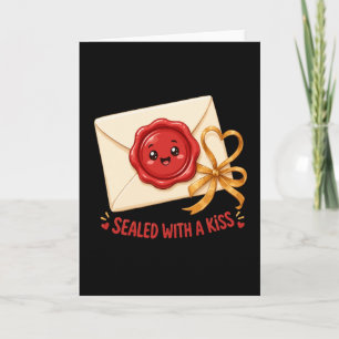 Invitación Diseño de carta de amor lindo sellado con un beso