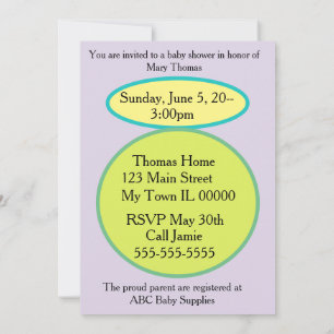 Invitación Diseño de Celebración de Baby Shower Lilac