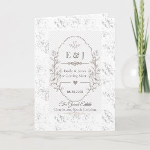 Invitación Diseño de Celebración de Boda Romántica de Lujo