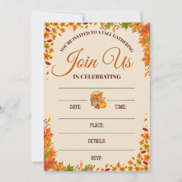 Invitación Diseño de Celebración de Reunión de Otoño